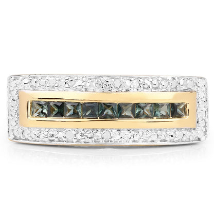 1.08 Carat Genuine Green Sapphire .925 Sterling Silver Ring Bids.com
