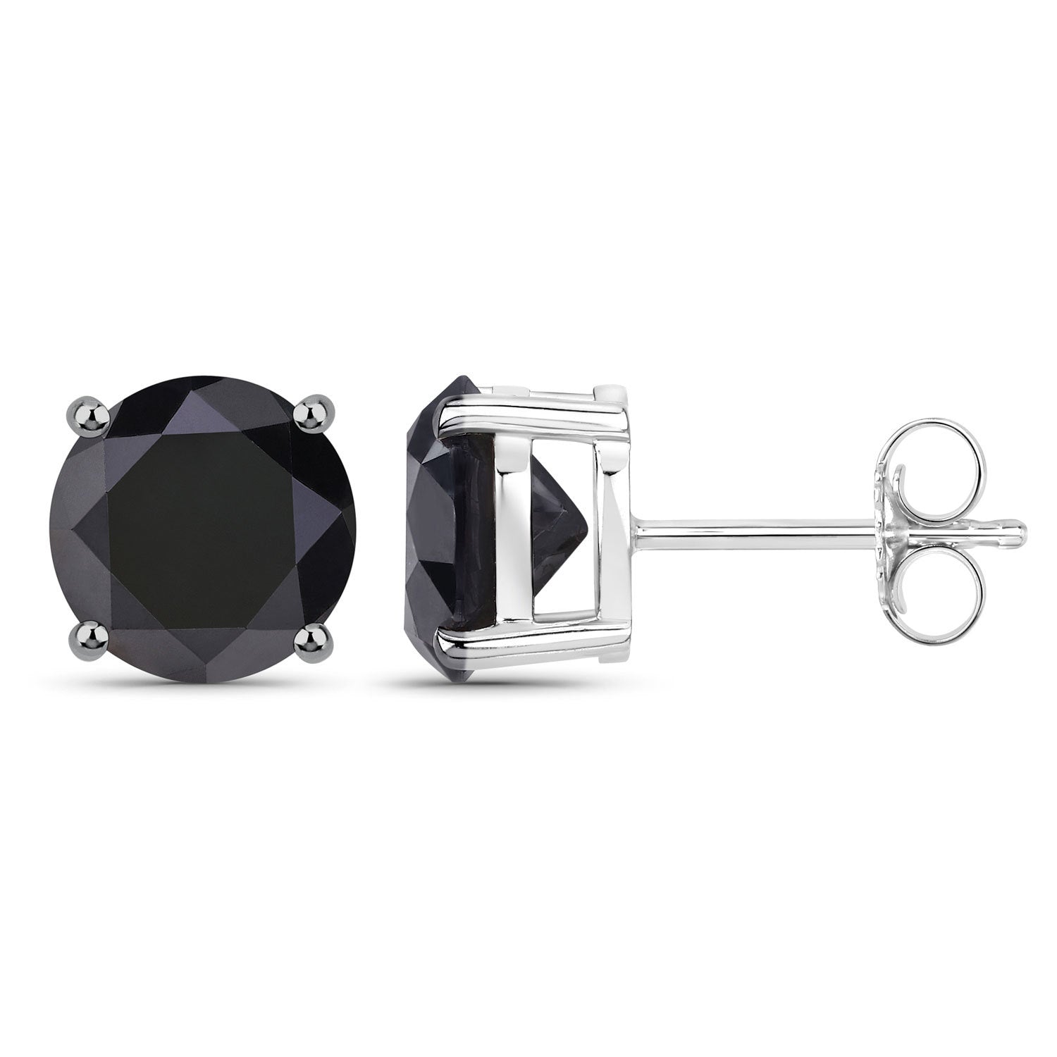 3.48 Carat Genuine Black Diamond 14K White Gold Earrings Bids.com