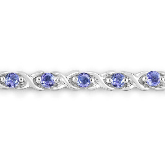 0.91 Carat Genuine Tanzanite .925 Sterling Silver Bracelet Bids.com