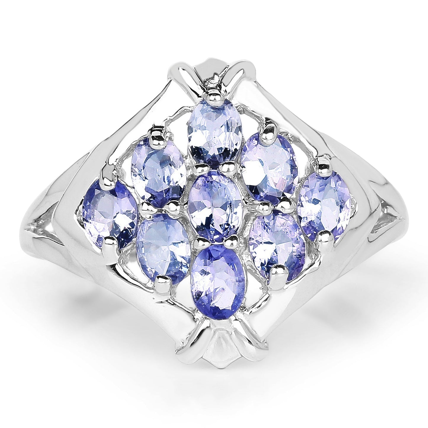 1.53 Carat Genuine Tanzanite .925 Sterling Silver Ring Bids.com