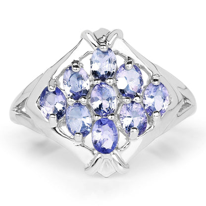 1.53 Carat Genuine Tanzanite .925 Sterling Silver Ring Bids.com