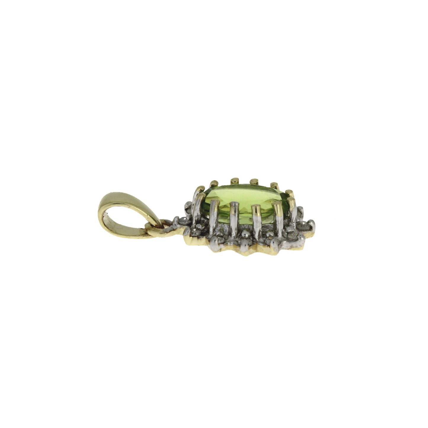 .96ct Peridot Diamond Fashion Pendants 10KT Yellow Gold Bids.com