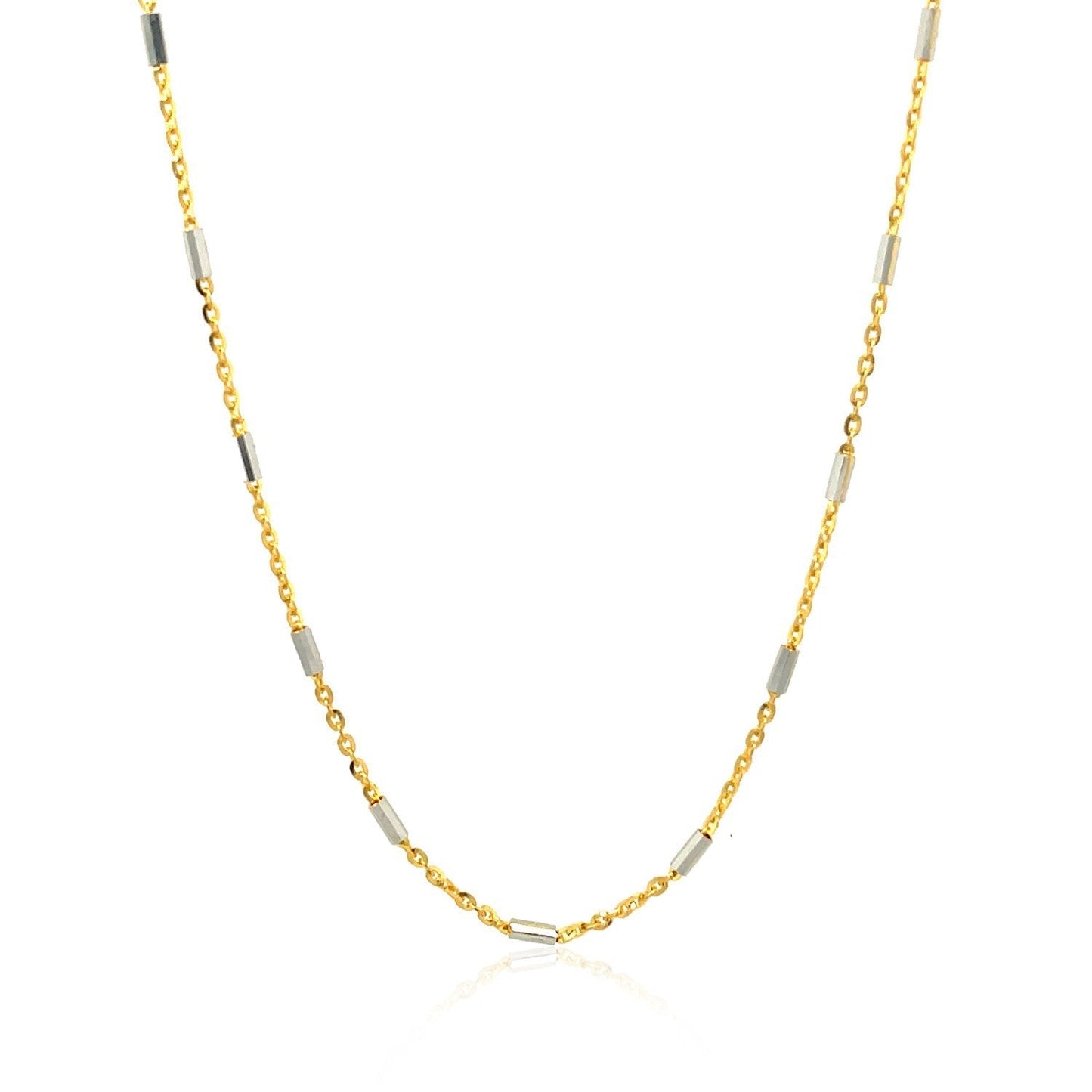 Bar Links Pendant Chain in 14k Two Tone Gold (1.4mm) Bids.com