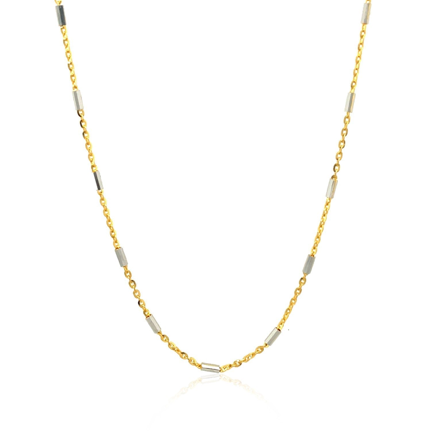 Bar Links Pendant Chain in 14k Two Tone Gold (1.4mm) Bids.com