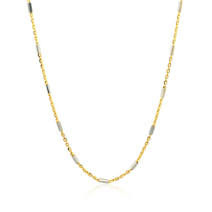 Bar Links Pendant Chain in 14k Two Tone Gold (1.4mm) Bids.com