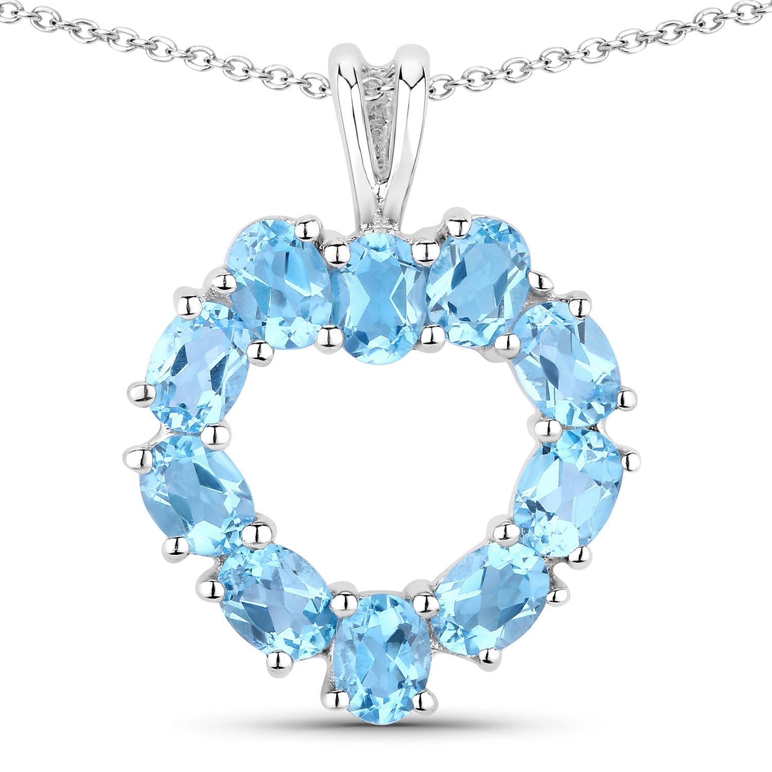 1.90 Carat Genuine Swiss Blue Topaz .925 Sterling Silver Pendant Bids.com