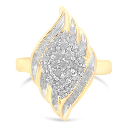 10K Yellow Gold Diamond Cocktail Ring (3/4 Cttw, I-J Color, I2-I3 Clarity) - Size 8 Bids.com