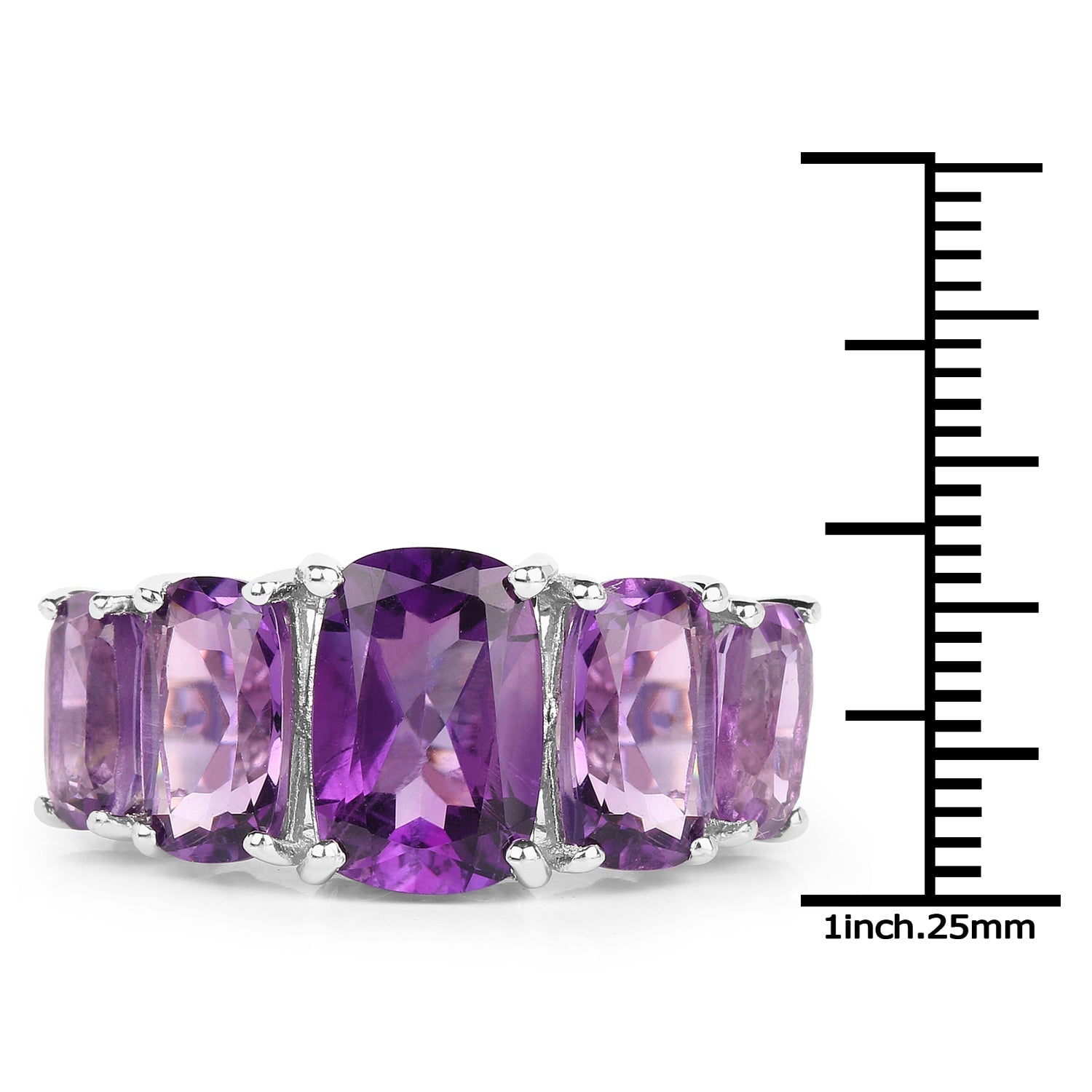 11.10 Carat Genuine Amethyst .925 Sterling Silver Ring Bids.com