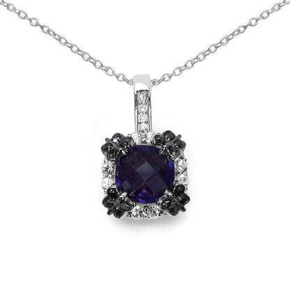 2.38 Carat Genuine Multi Stone .925 Sterling Silver Pendant Bids.com
