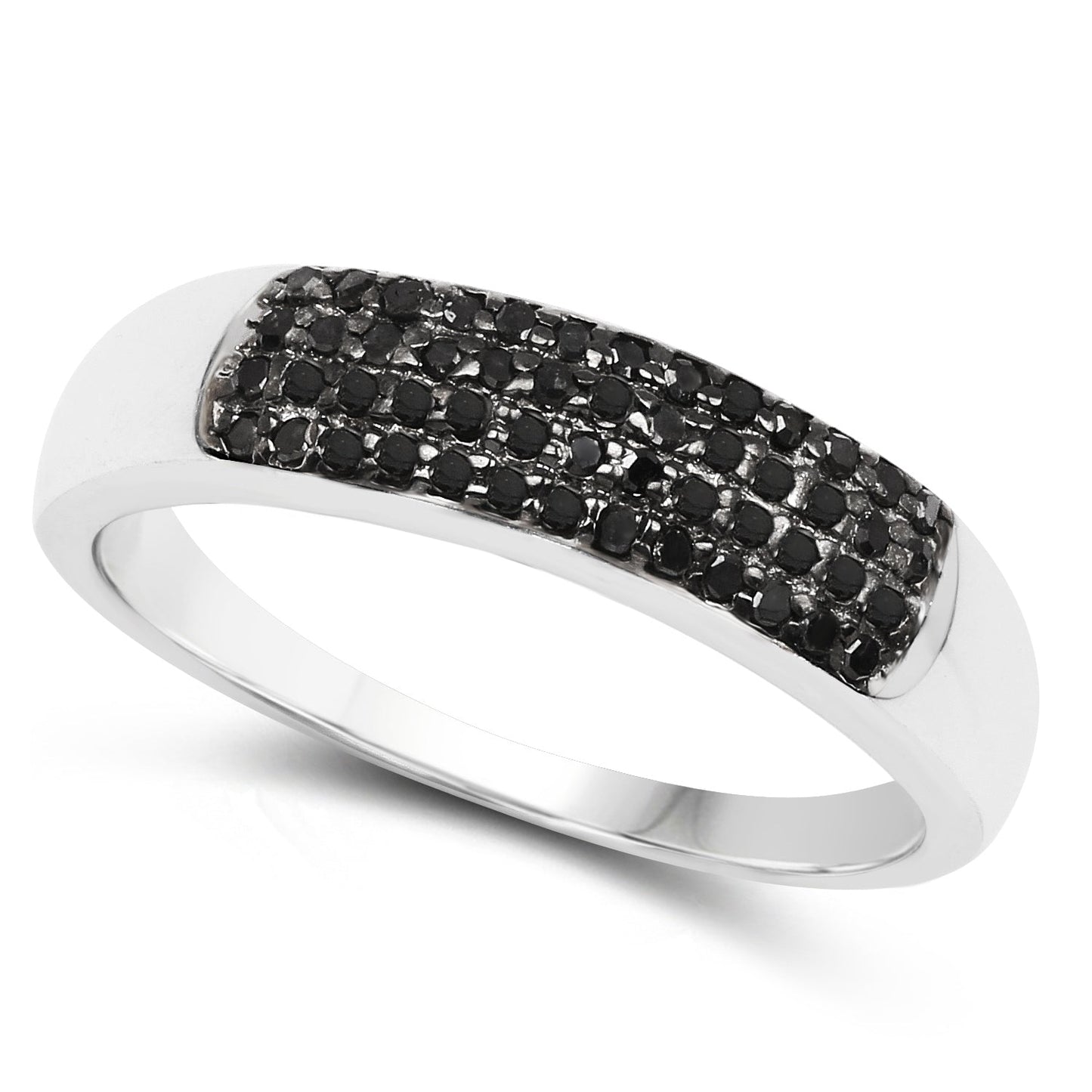 0.22 Carat Genuine Black Diamond .925 Sterling Silver Ring Bids.com