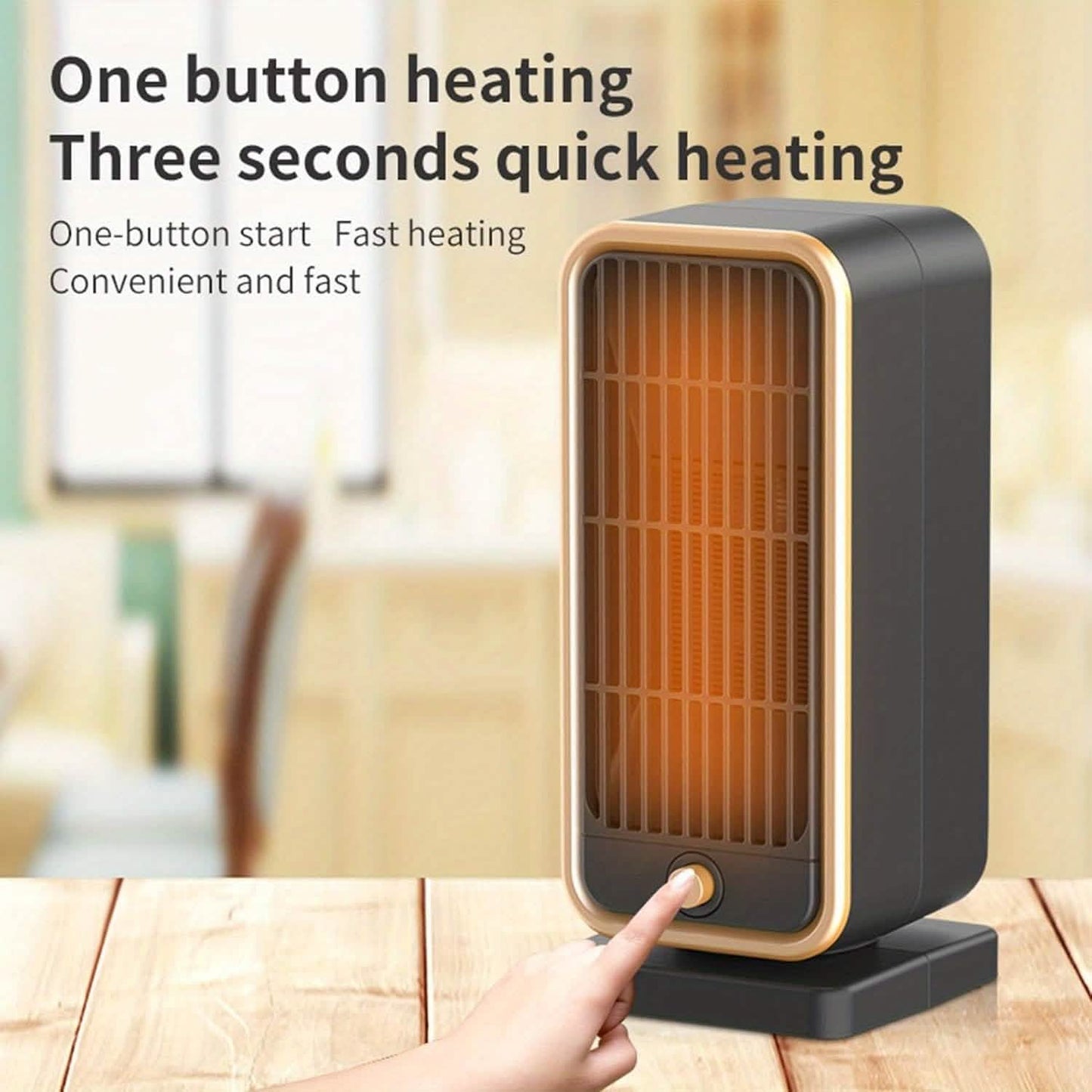 500W Portable Ceramic Space Heater with Safety Tip-Over Protection – Square Design DailySale