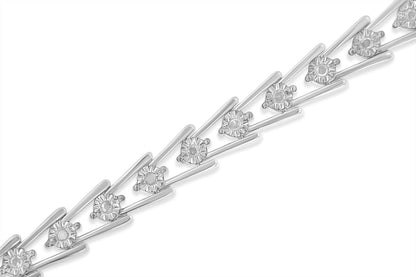 Sterling Silver Diamond Wave-Style Link Bracelet (0.5 cttw, I-J Color, I3 Clarity) Bids.com