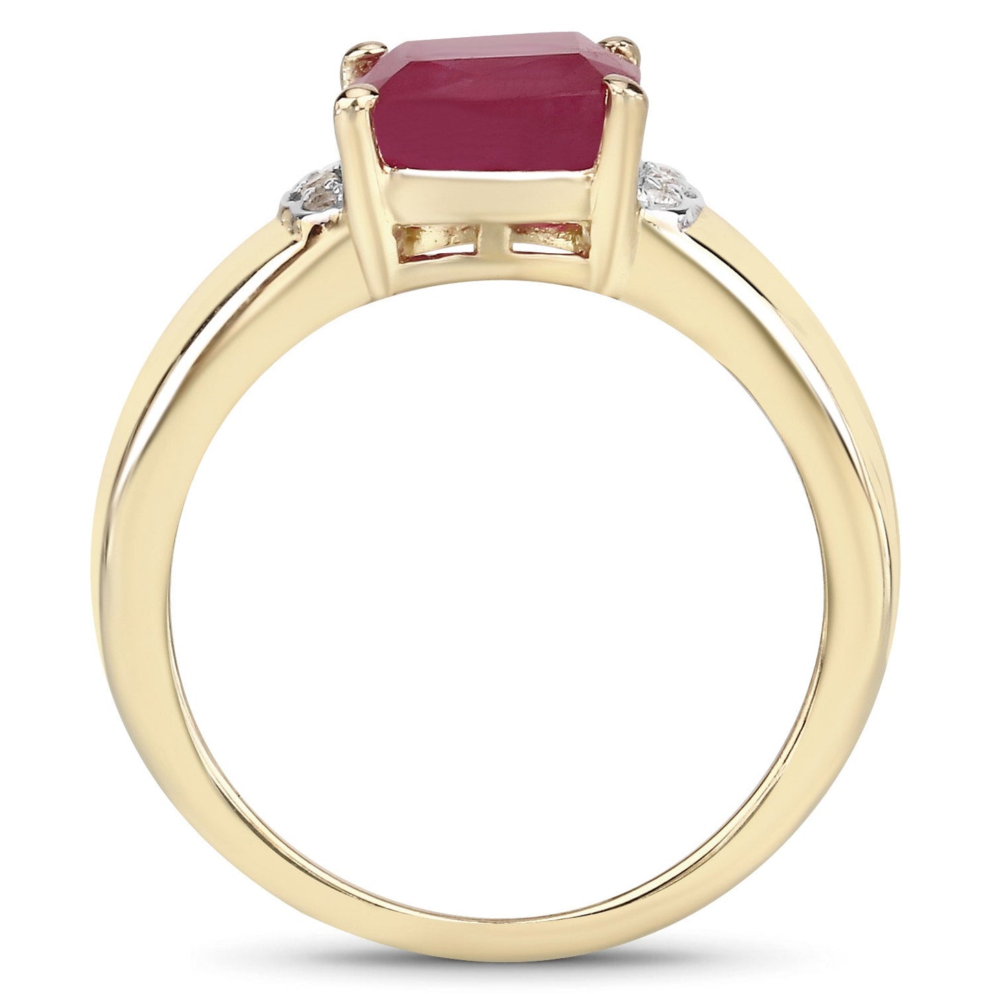 3.44 Carat Glass Filled Ruby and White Topaz .925 Sterling Silver Ring Bids.com