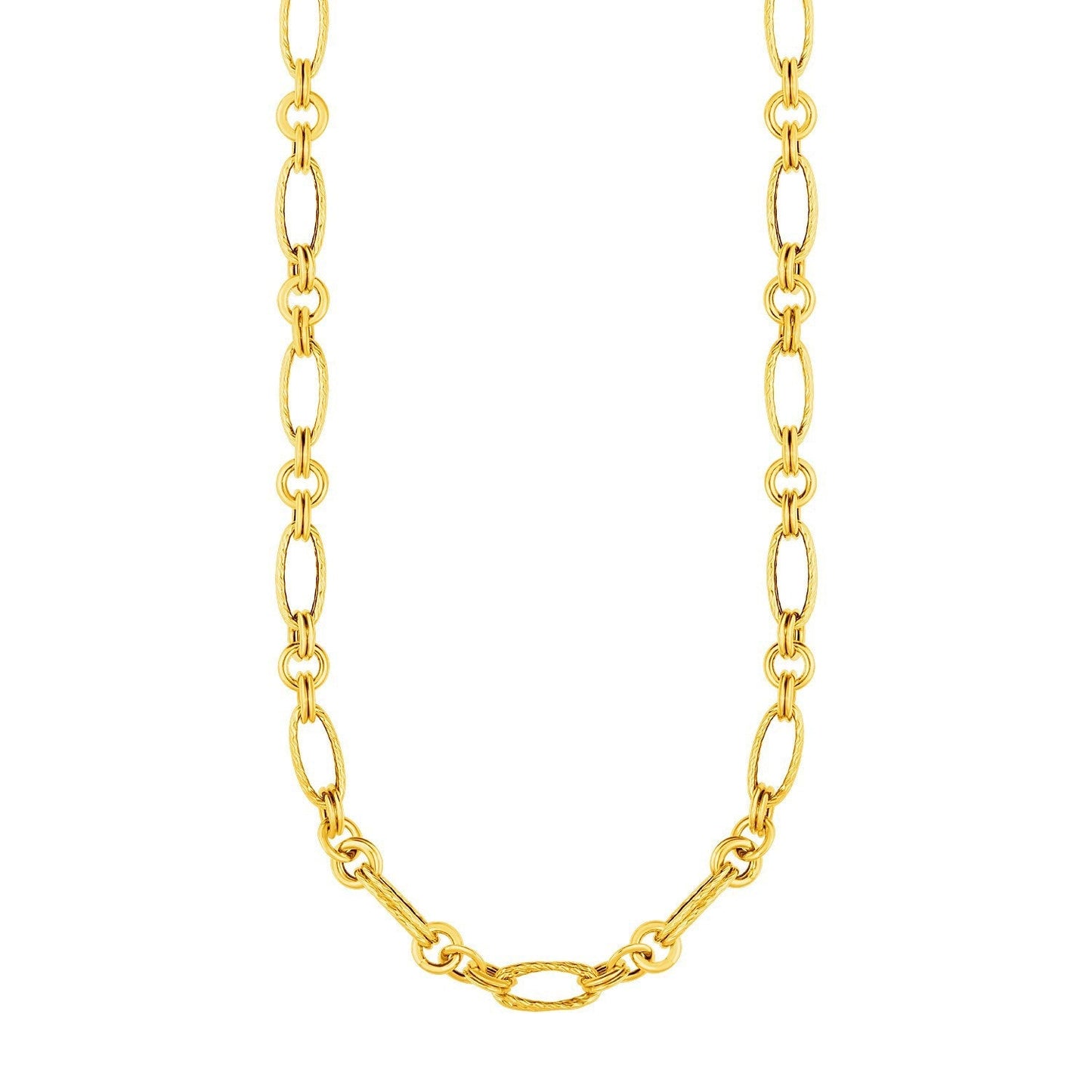 14k Yellow Gold Twisted and Polished Link Necklace Bids.com
