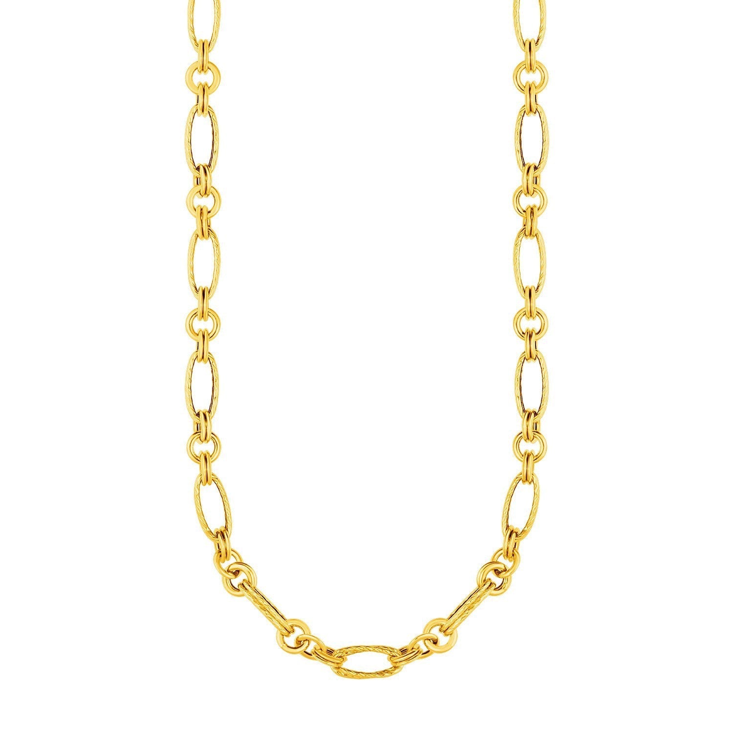 14k Yellow Gold Twisted and Polished Link Necklace Bids.com