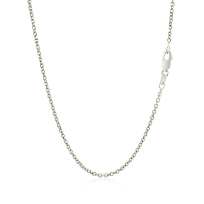 14k White Gold Diamond Cut Cable Link Chain 1.5mm Bids.com
