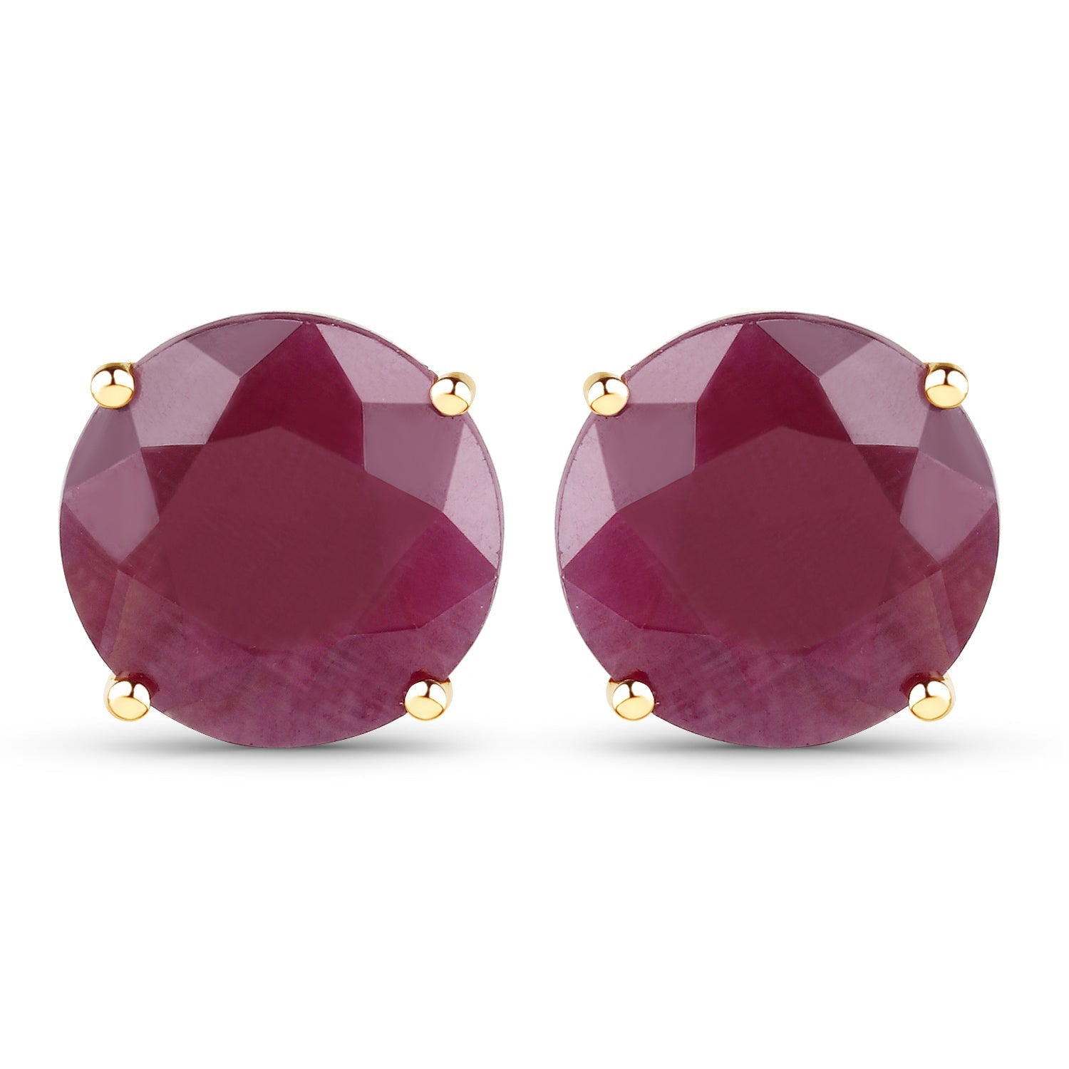 7.40 Carat Genuine Ruby 14K Yellow Gold Earrings Bids.com