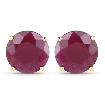 7.40 Carat Genuine Ruby 14K Yellow Gold Earrings Bids.com