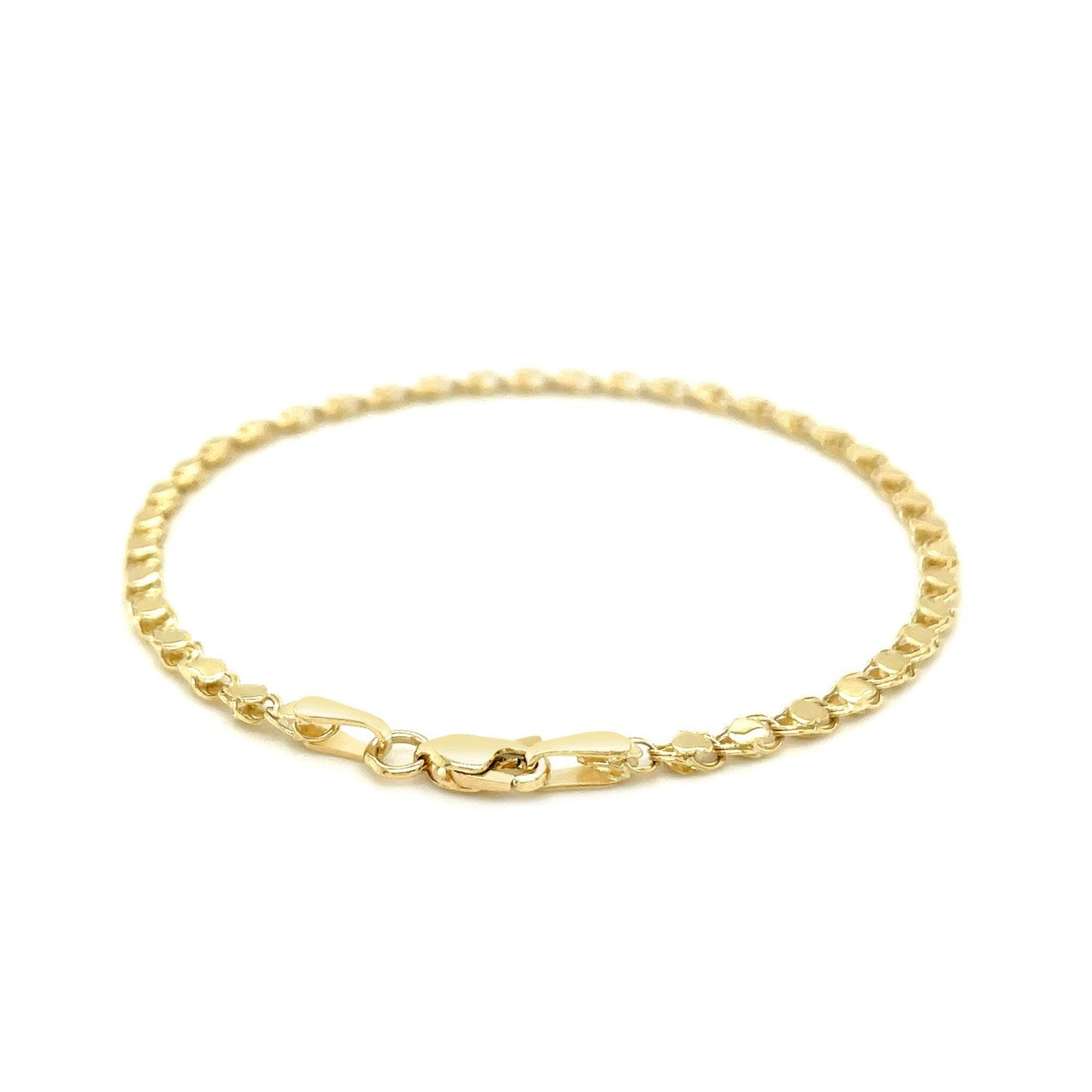 2.9mm 14k Yellow Gold Heart Bracelet Bids.com