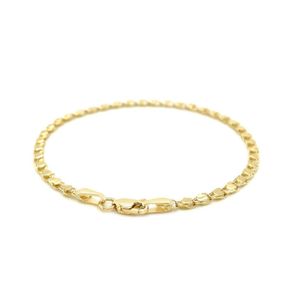 2.9mm 14k Yellow Gold Heart Bracelet Bids.com