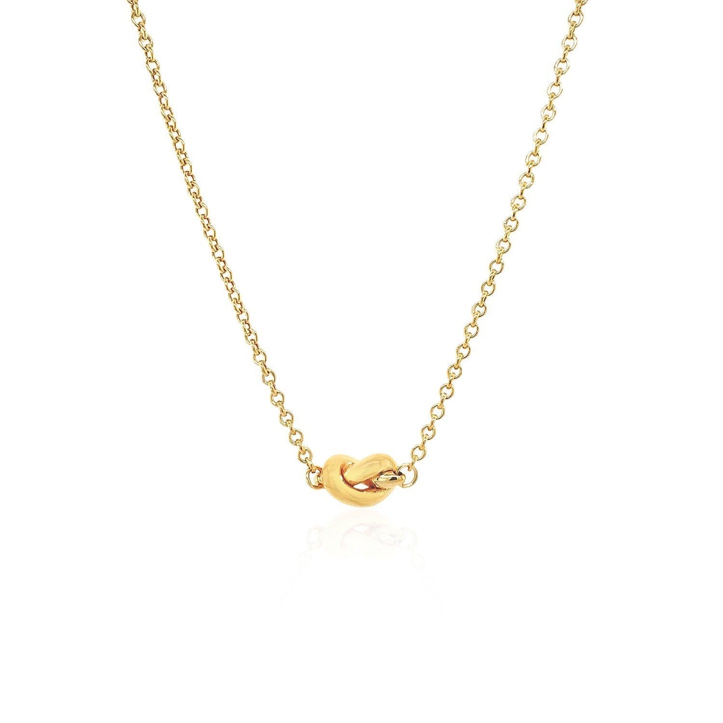 14k Yellow Gold Chain Necklace with Polished Knot Bids.com