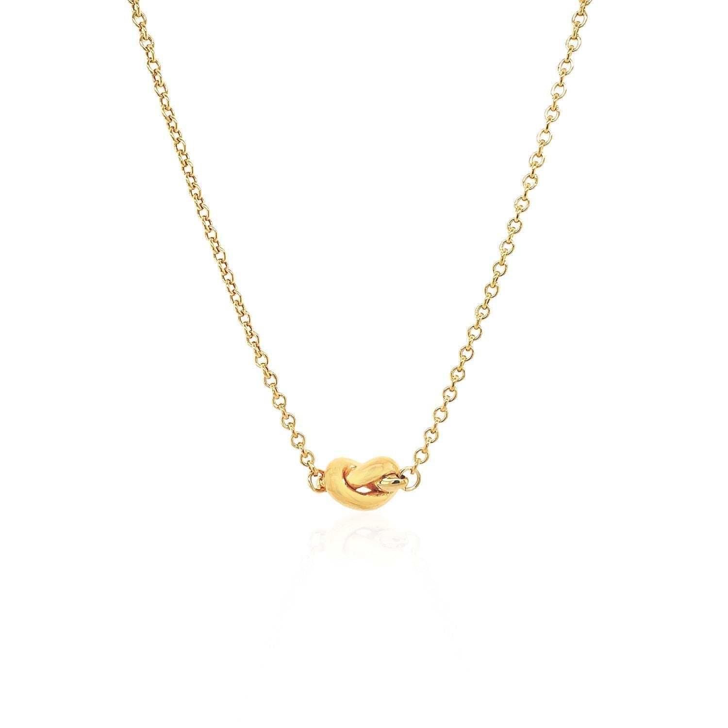 14k Yellow Gold Chain Necklace with Polished Knot Bids.com