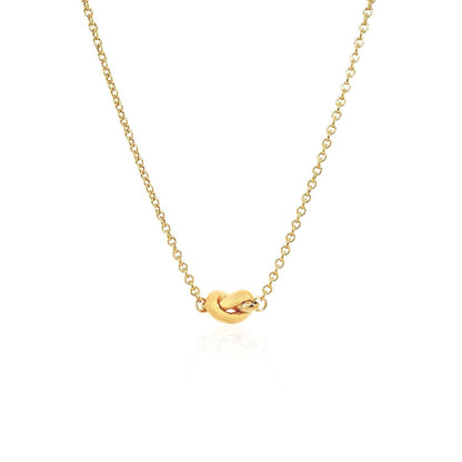 14k Yellow Gold Chain Necklace with Polished Knot Bids.com