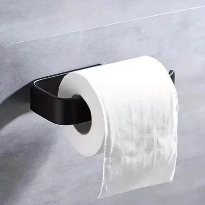 2-Pack: No-Drill Self-Adhesive Toilet Paper Holder – Black & White DailySale