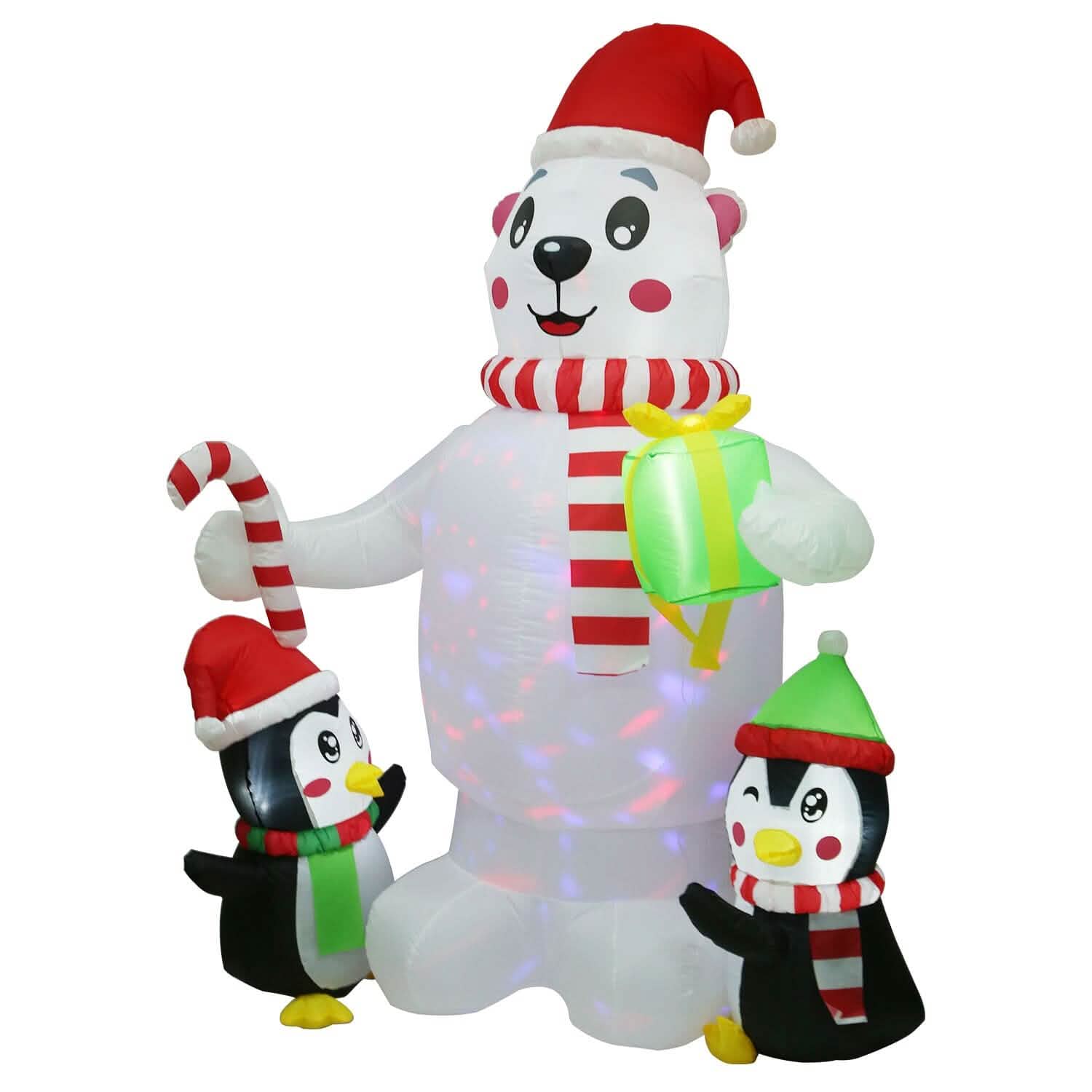 5.9Ft Christmas Inflatable Polar Bear and Penguin Blow Up Yard Outdoor Decoration with LED DailySale