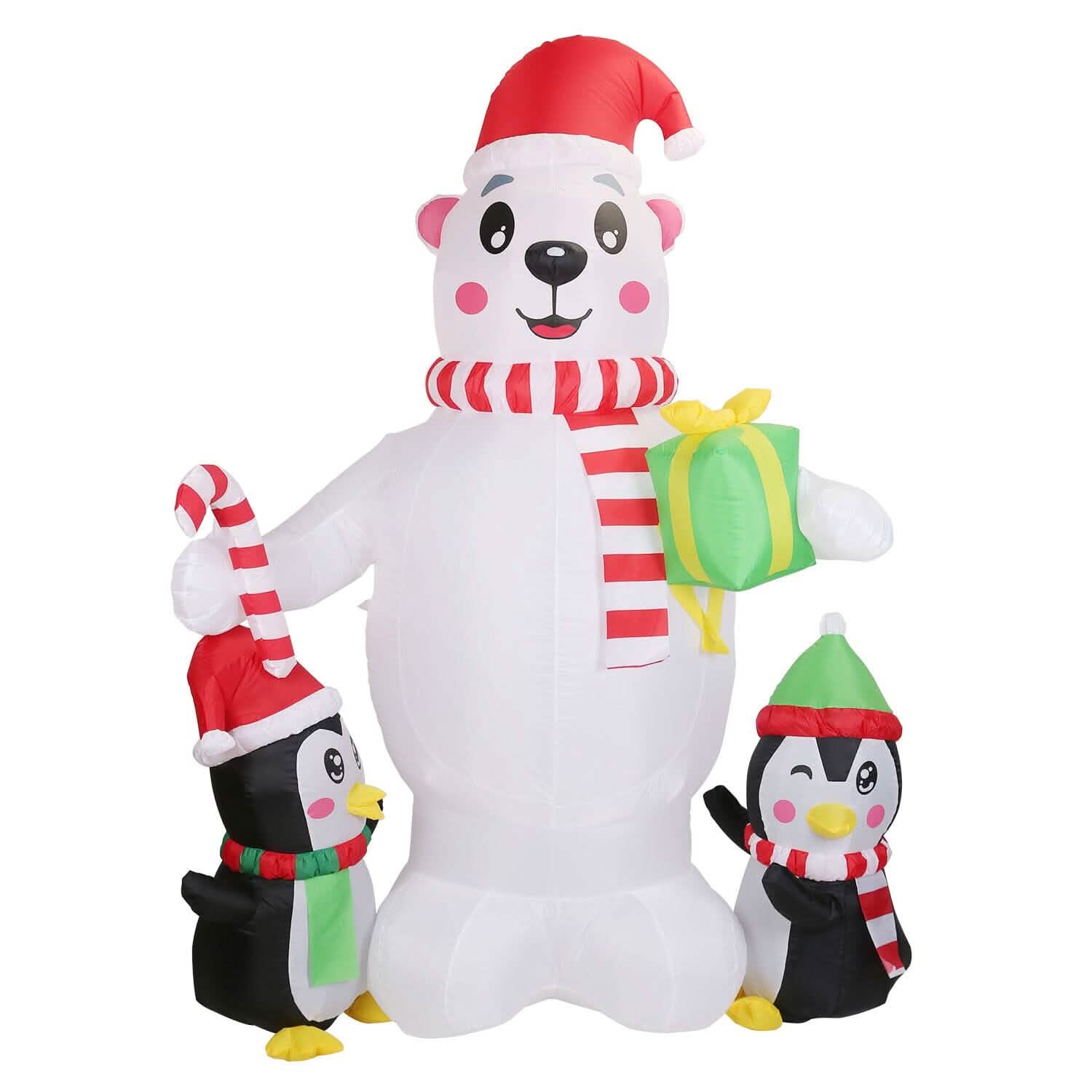 5.9Ft Christmas Inflatable Polar Bear and Penguin Blow Up Yard Outdoor Decoration with LED DailySale