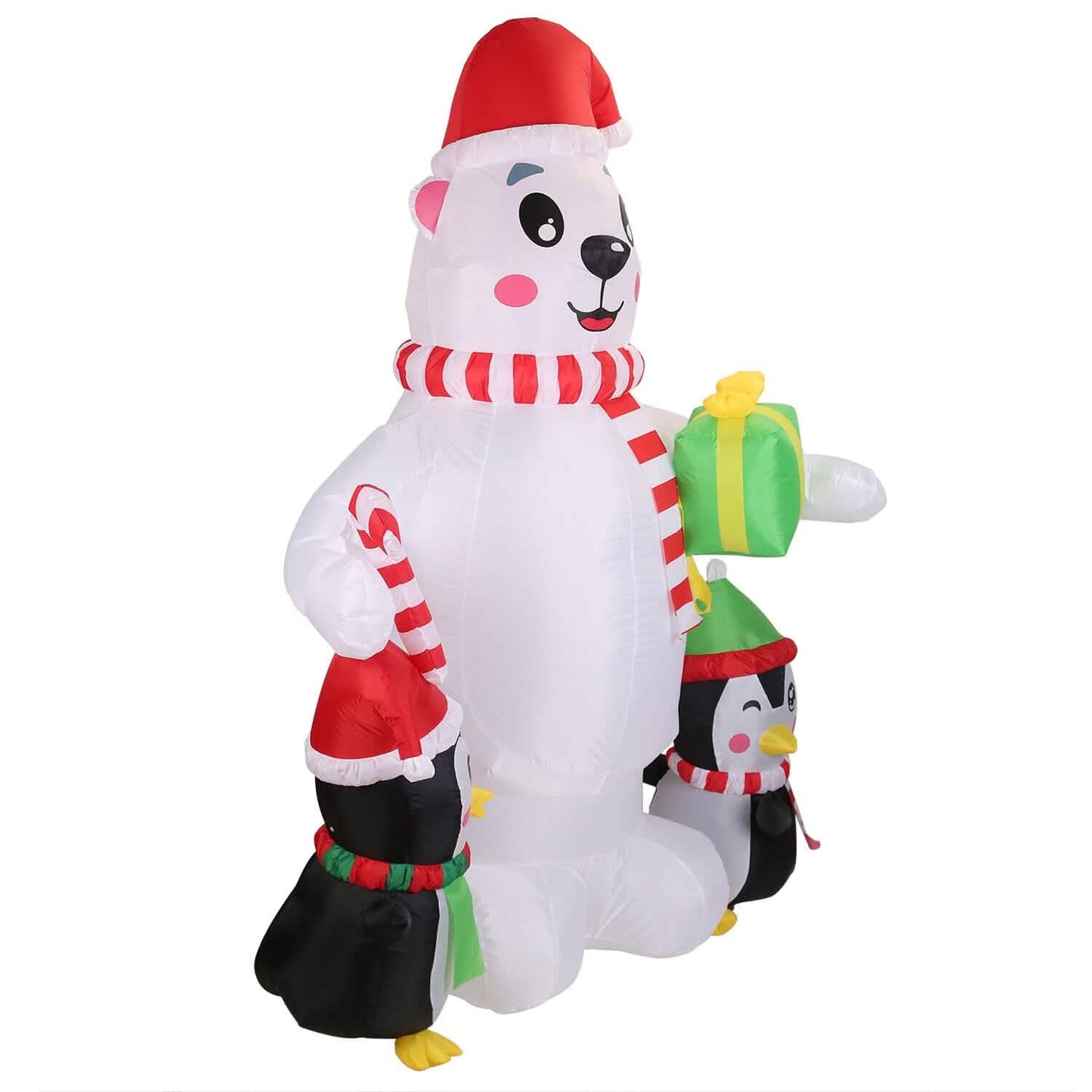 5.9Ft Christmas Inflatable Polar Bear and Penguin Blow Up Yard Outdoor Decoration with LED DailySale