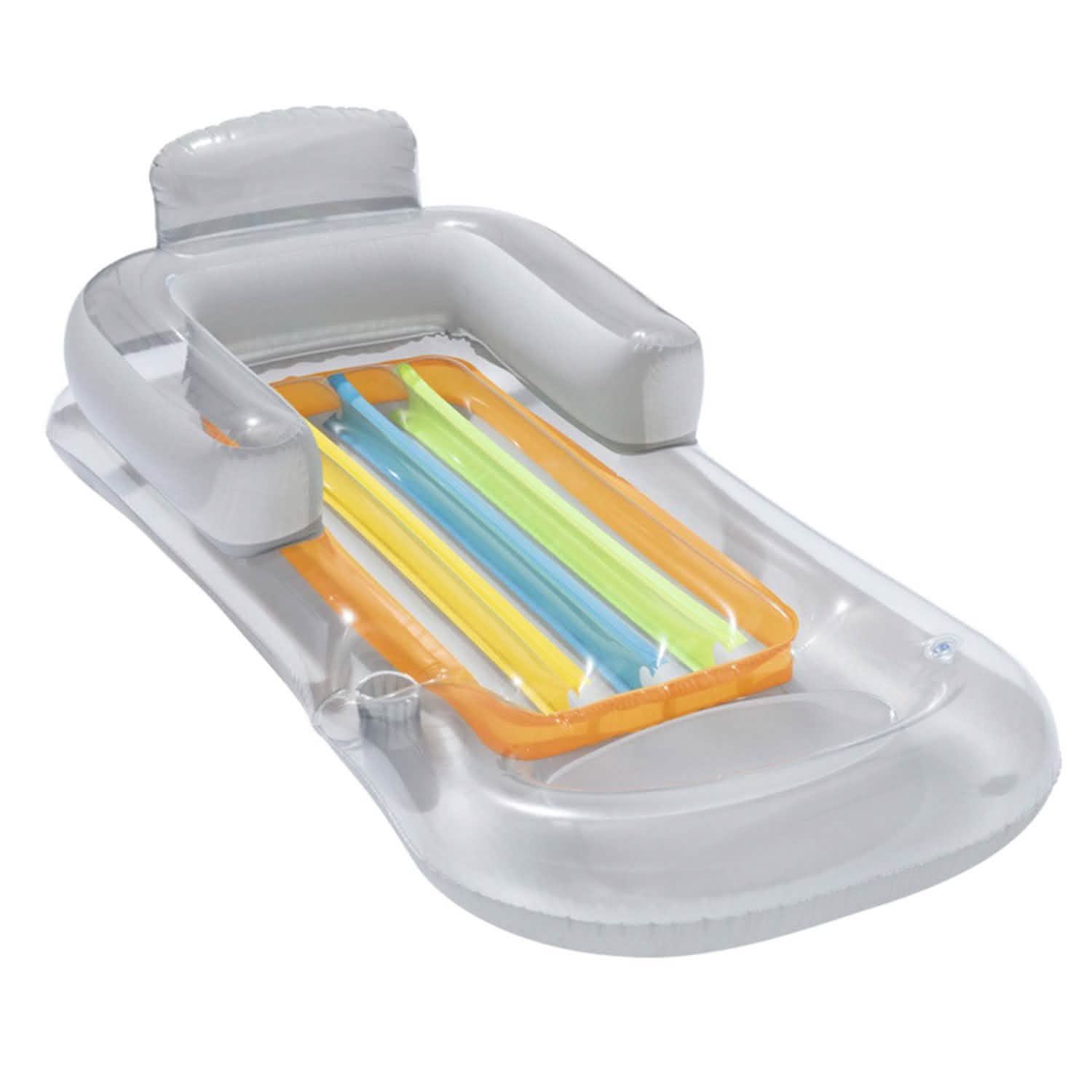 59in Inflatable Pool Float Raft with Headrest Armrest Cupholder DailySale