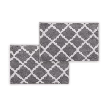 Bibb Home 1-2 Pack Trellis Micro Shag Bath Rugs 17" X 24" DailySale