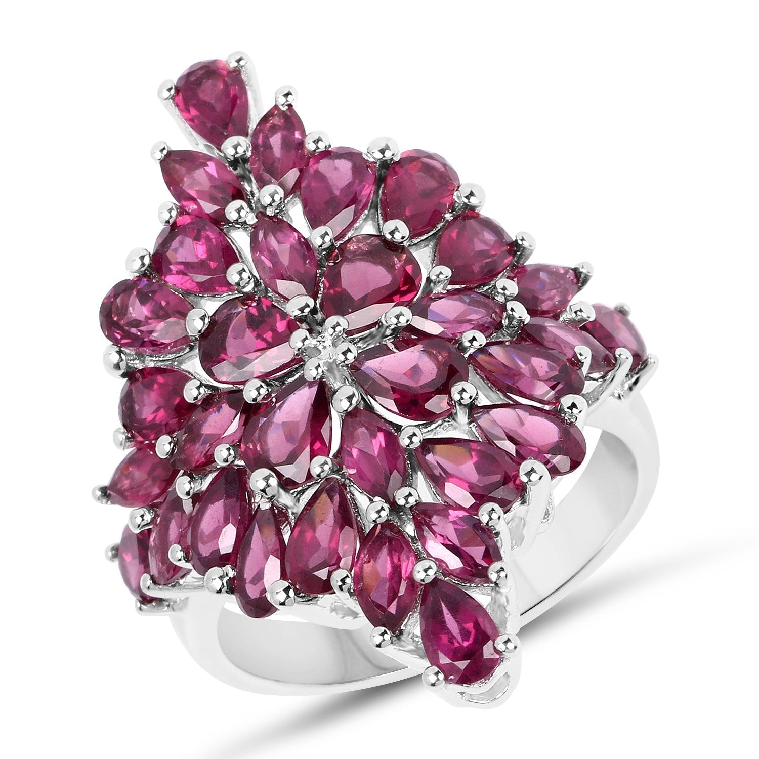 7.52 Carat Genuine Rhodolite .925 Sterling Silver Ring Bids.com