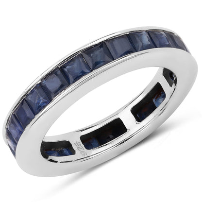 3.12 Carat Genuine Blue Sapphire .925 Sterling Silver Ring Bids.com