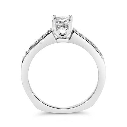 14K White Gold Diamond 1/2 Cttw Princess Cut Diamond Engagement Ring (G-H Color, VS2-SI1 Clarity) - Size 7 Bids.com