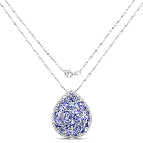 4.16 Carat Genuine Tanzanite .925 Sterling Silver Pendant Bids.com