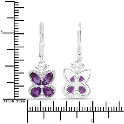 2.12 Carat Genuine Amethyst .925 Sterling Silver Earrings Bids.com