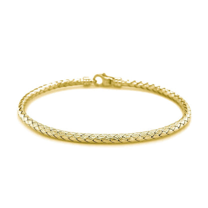 Fancy Weave Bangle in 14k Yellow Gold (3.0mm) Bids.com