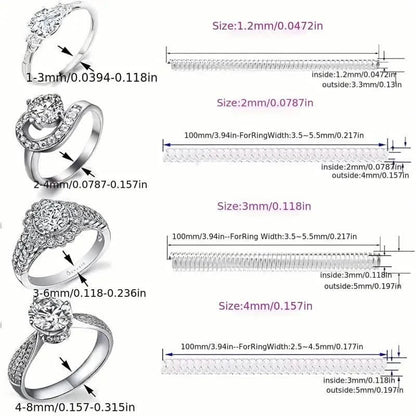 4-Piece Set: Invisible Silicone Ring Size Adjusters – Unisex, Flexible, Minimalist DailySale