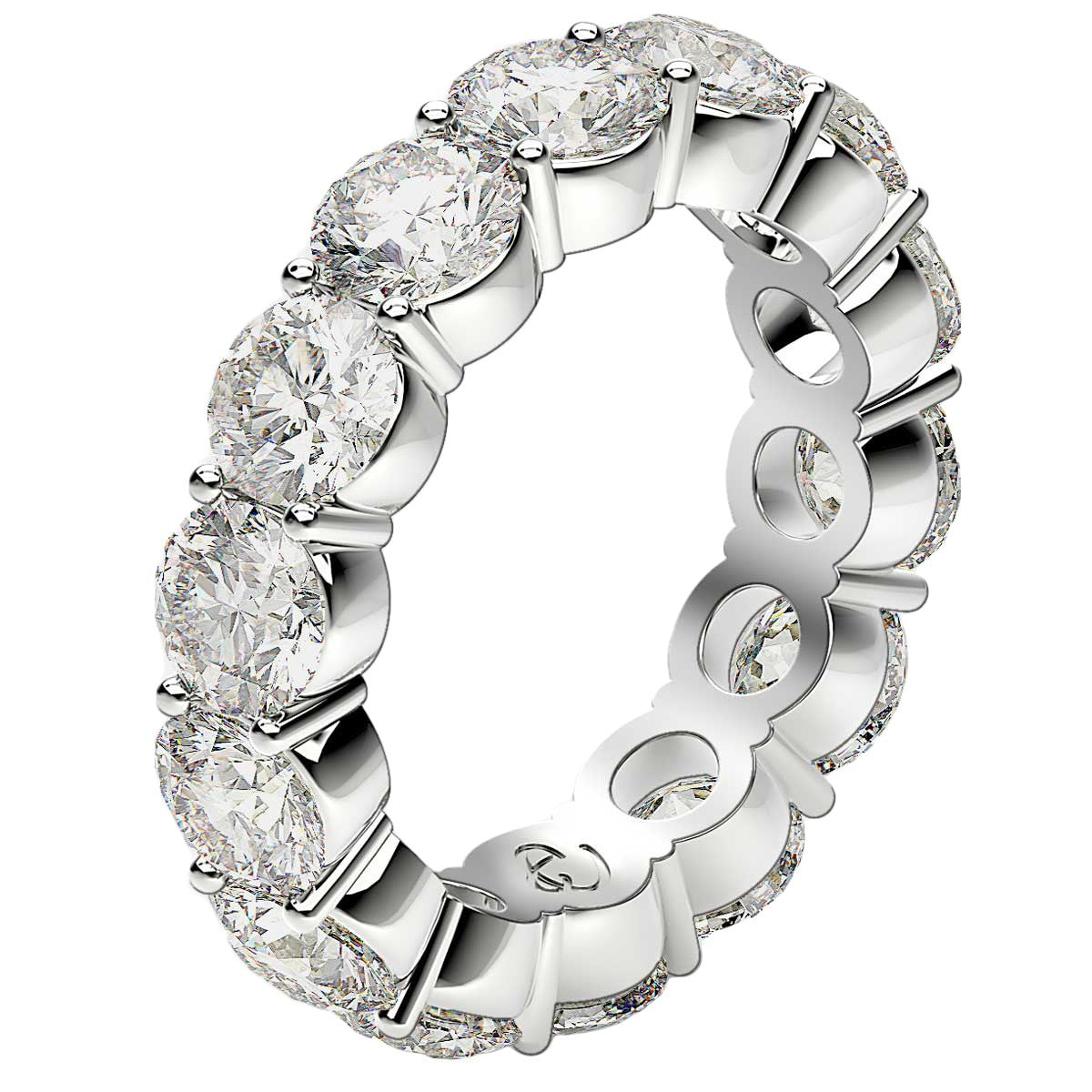 Round Cut Lab Grown Diamond Eternity Ring in 14k White Gold (6 cttw FG/VS2) Bids.com