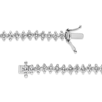 14K White Gold 5 1/2 Cttw Round Diamond 2-Prong Tennis Bracelet (H-I Color, SI2-I1 Clarity) - 7" Bids.com