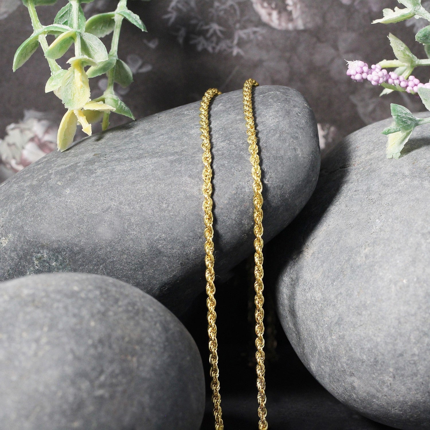 2.0mm 14k Yellow Gold Light Rope Chain Bids.com