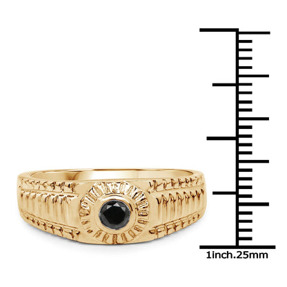 0.20 Carat Genuine Black Diamond .925 Sterling Silver Ring Bids.com