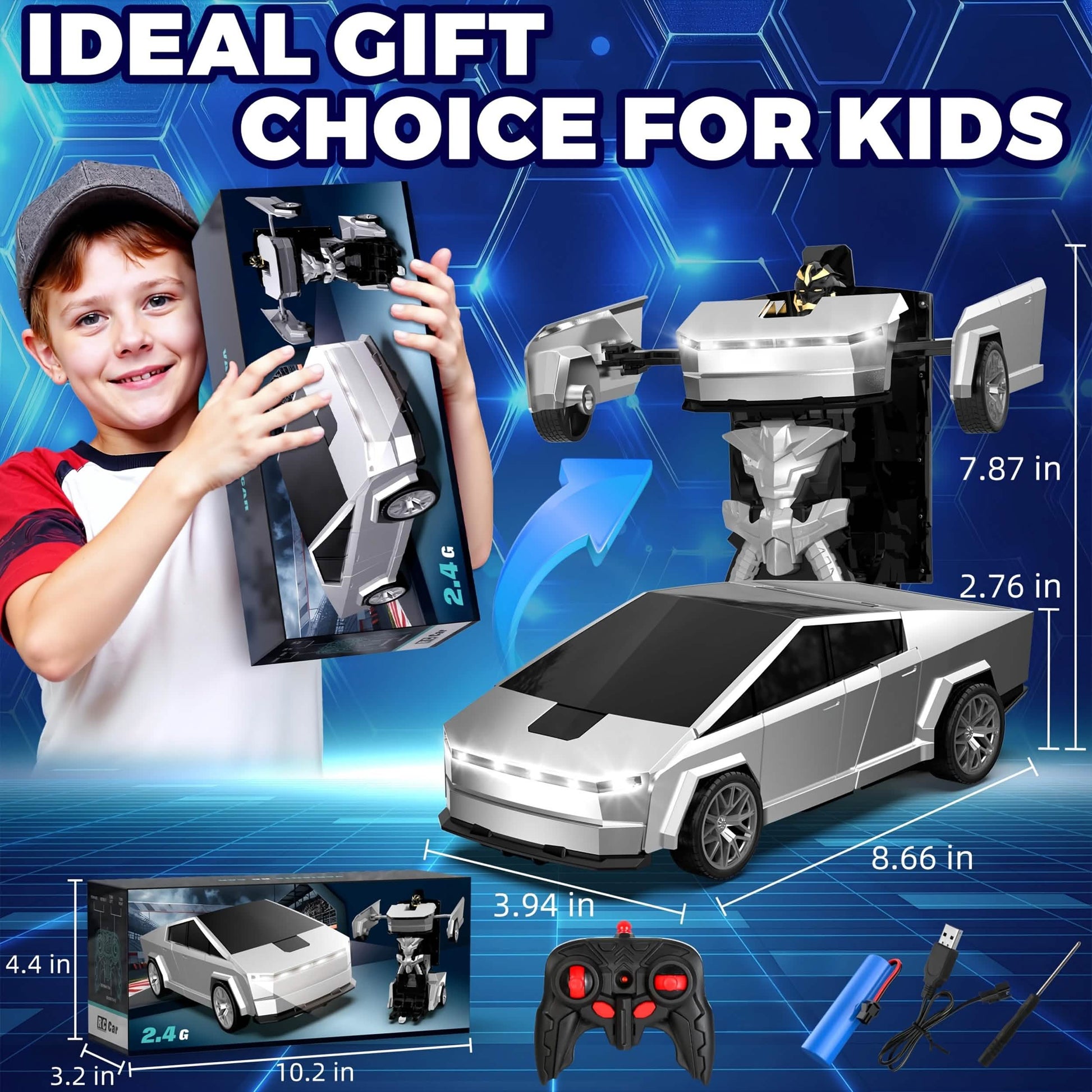 2.4GHz Remote Control Off-Road Car – Robot Transforming, LED Lights DailySale