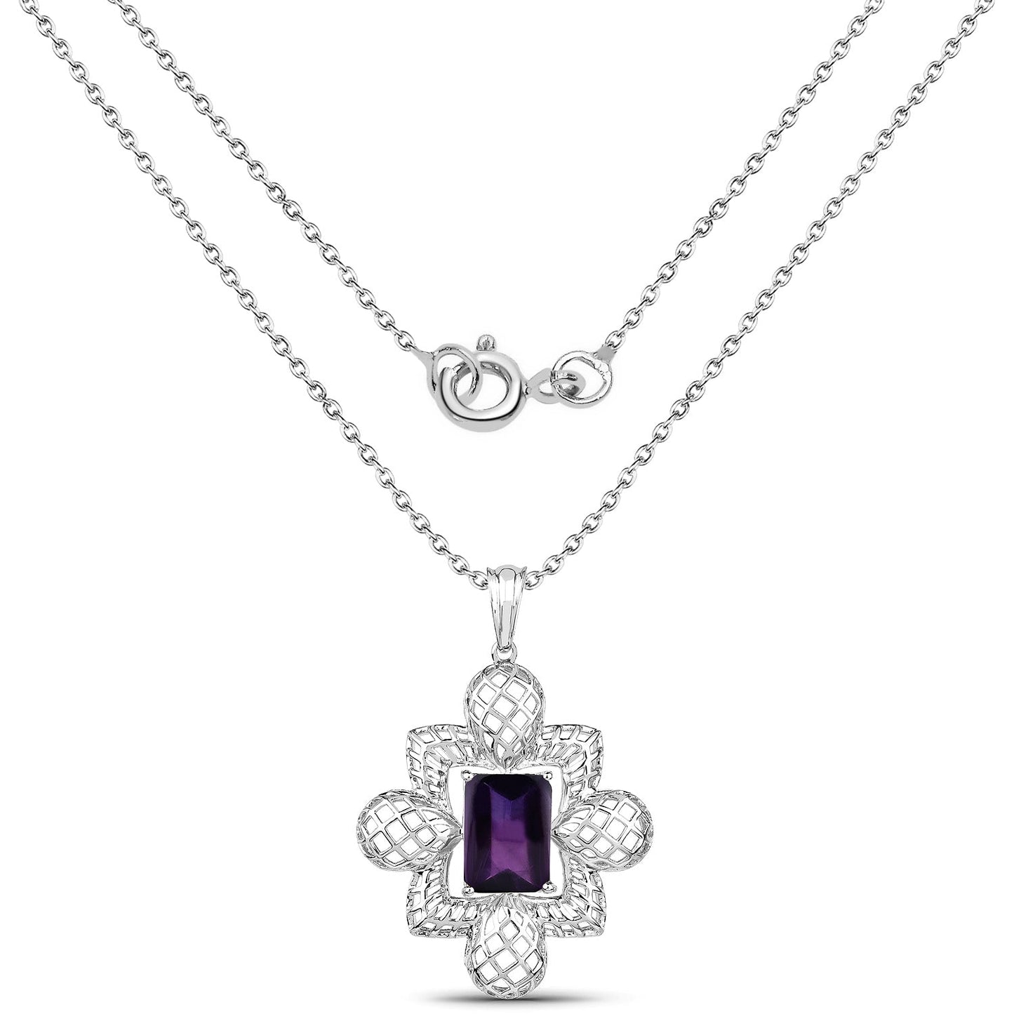 7.80 Carat Genuine Amethyst .925 Sterling Silver Pendant Bids.com