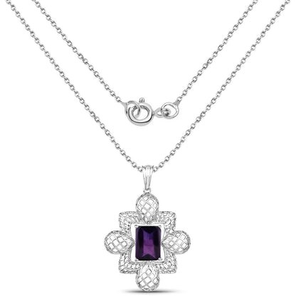 7.80 Carat Genuine Amethyst .925 Sterling Silver Pendant Bids.com