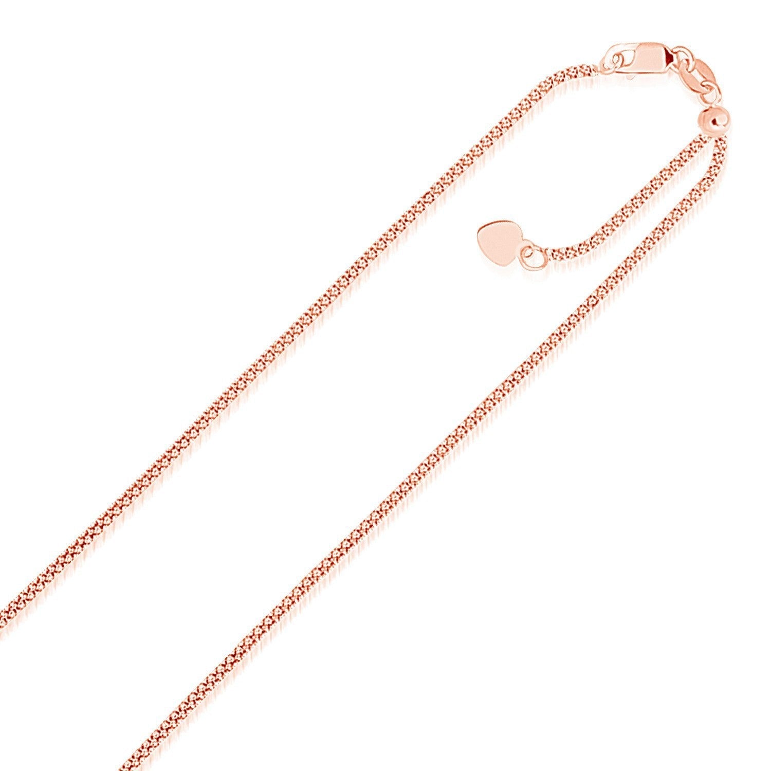 14k Rose Gold Adjustable Popcorn Chain 1.3mm Bids.com
