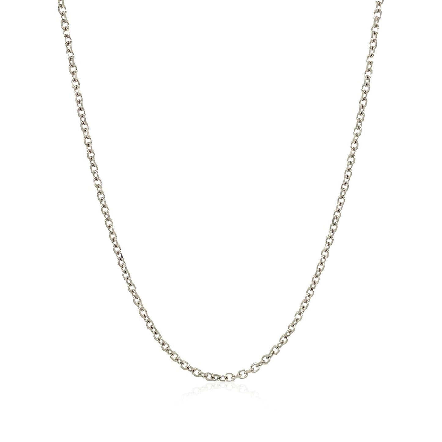 14k White Gold Diamond Cut Cable Link Chain 1.5mm Bids.com