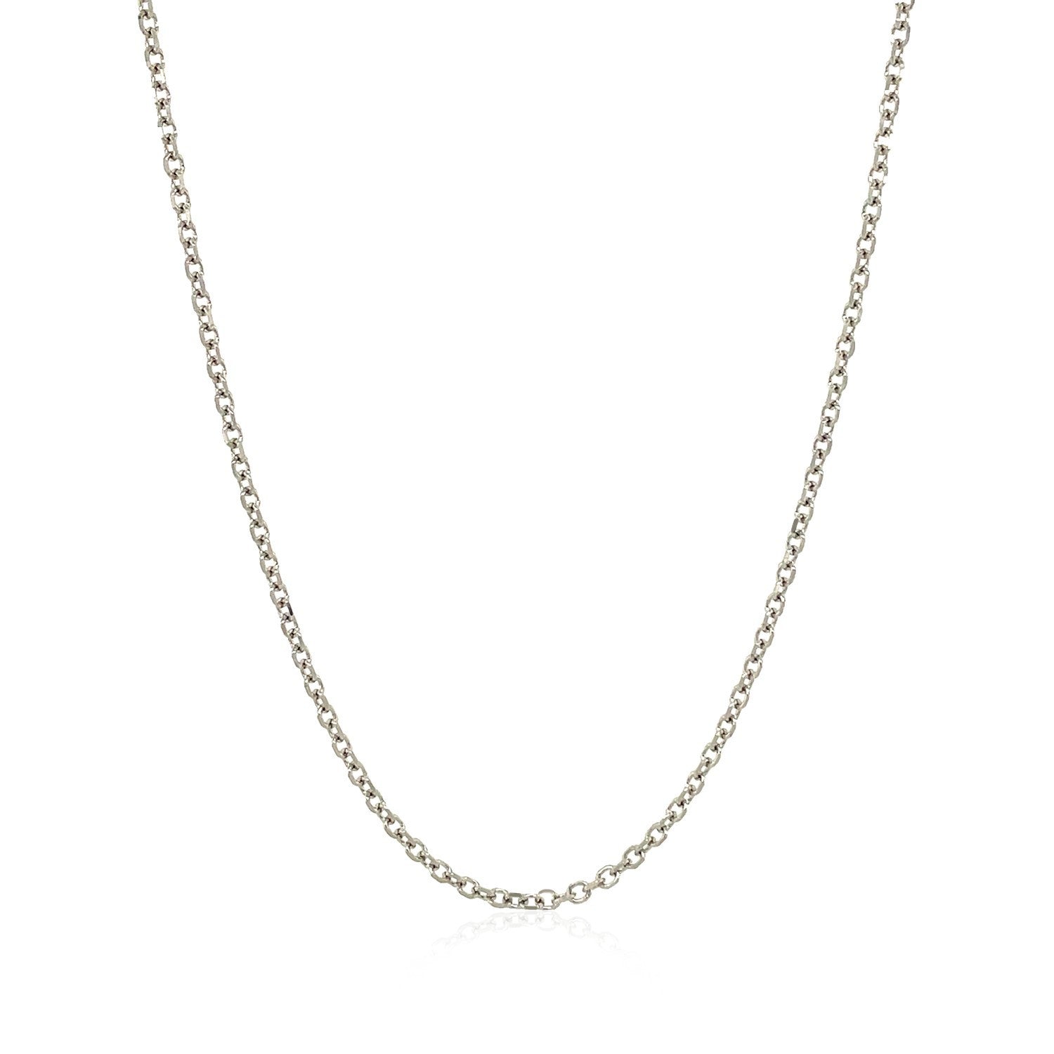 14k White Gold Diamond Cut Cable Link Chain 1.5mm Bids.com